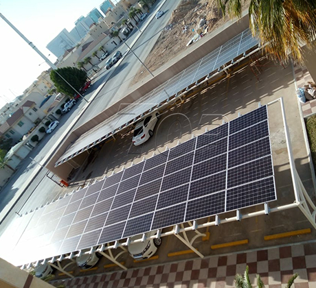 Structure de carport solaire 60kw en Arabie Saoudite