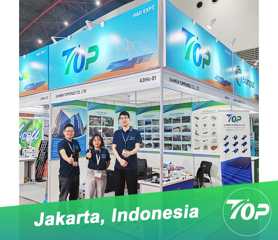 Xiamen TopFence Co., Ltd a présenté avec succès ses solutions de montage solaire au salon indonésien